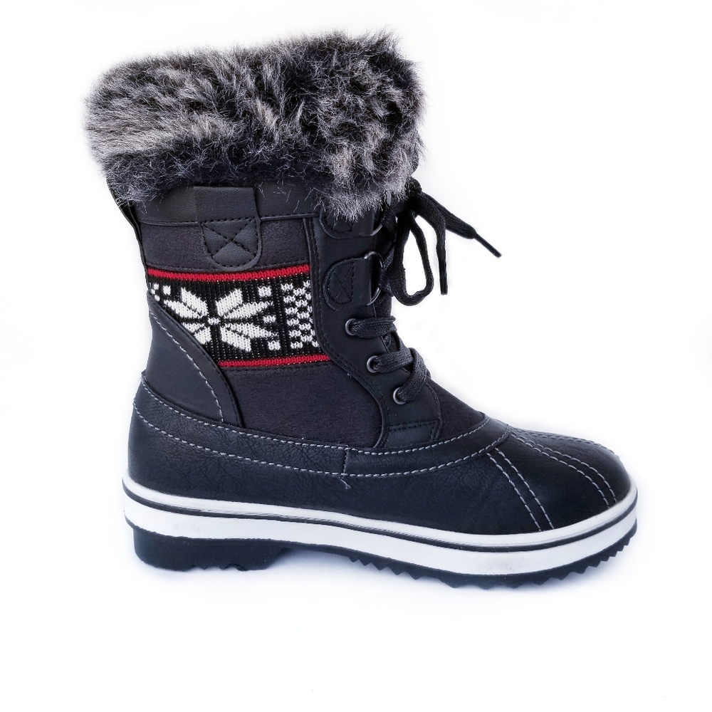 Northside Brookelle Faux Fur Lined Boots Black Women's Size 6 - Picture 3 of 7